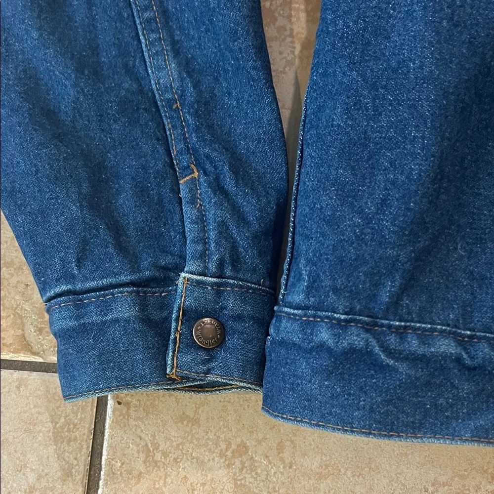 VINTAGE EUC Wrangler Western Denim‎ Jacket Shearling Lining, Sz XXL